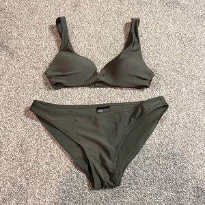 H&M Dark Green Bikini Set